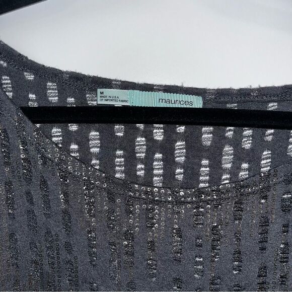 Maurice’s Metallic Detail Distressed Top Medium - Picture 6 of 6